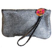 USC Pacific Asia Museum Leather Wristlet